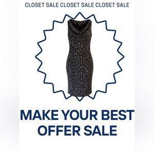 Ann Taylor | Cowl Neck Dress | Black Multi | S